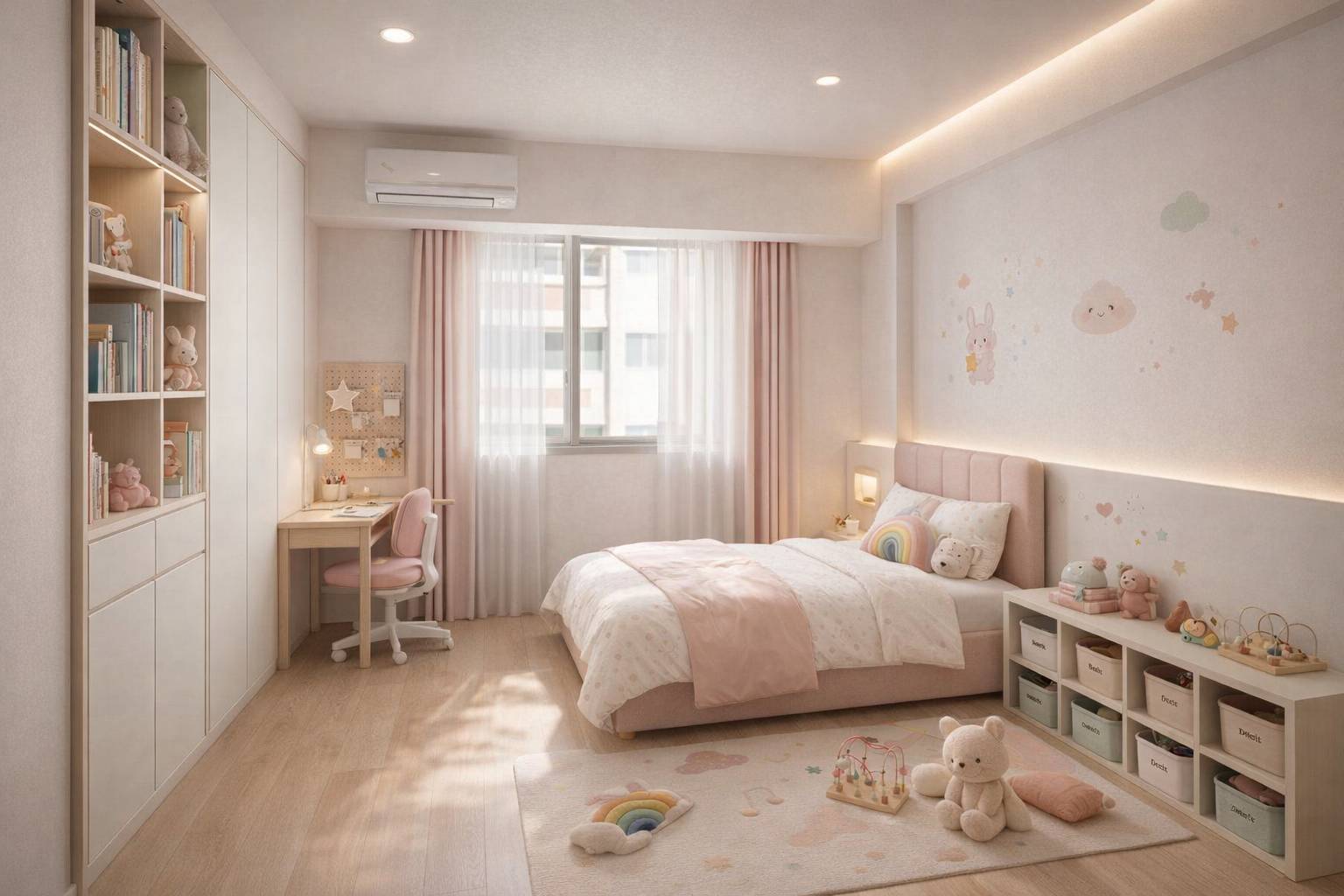 AI模擬6歲女童房間完工圖