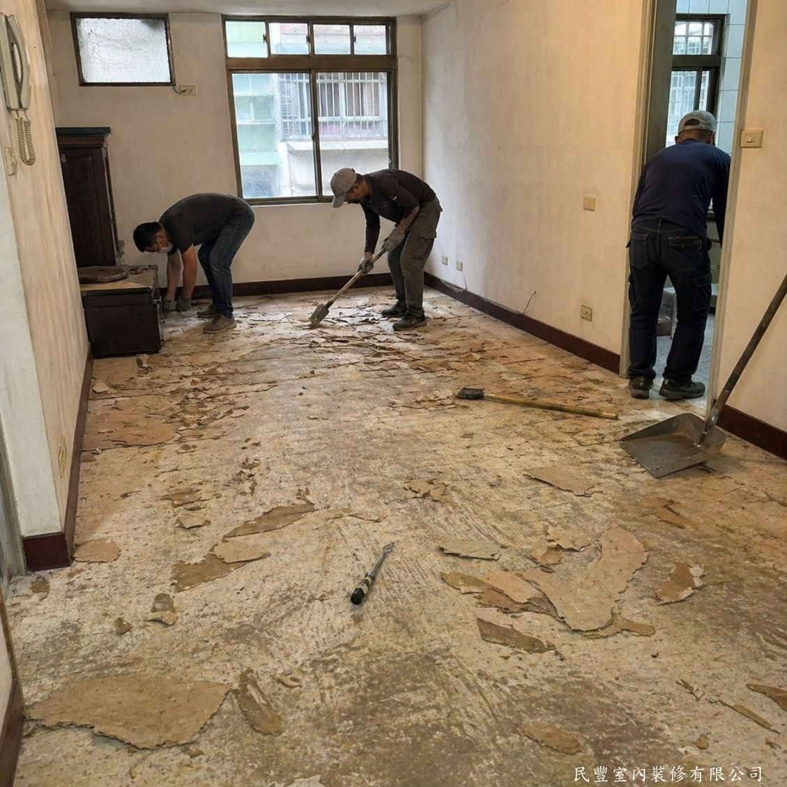 民豐室內裝修-王先生三重正義路地板工程-舊地板拆除