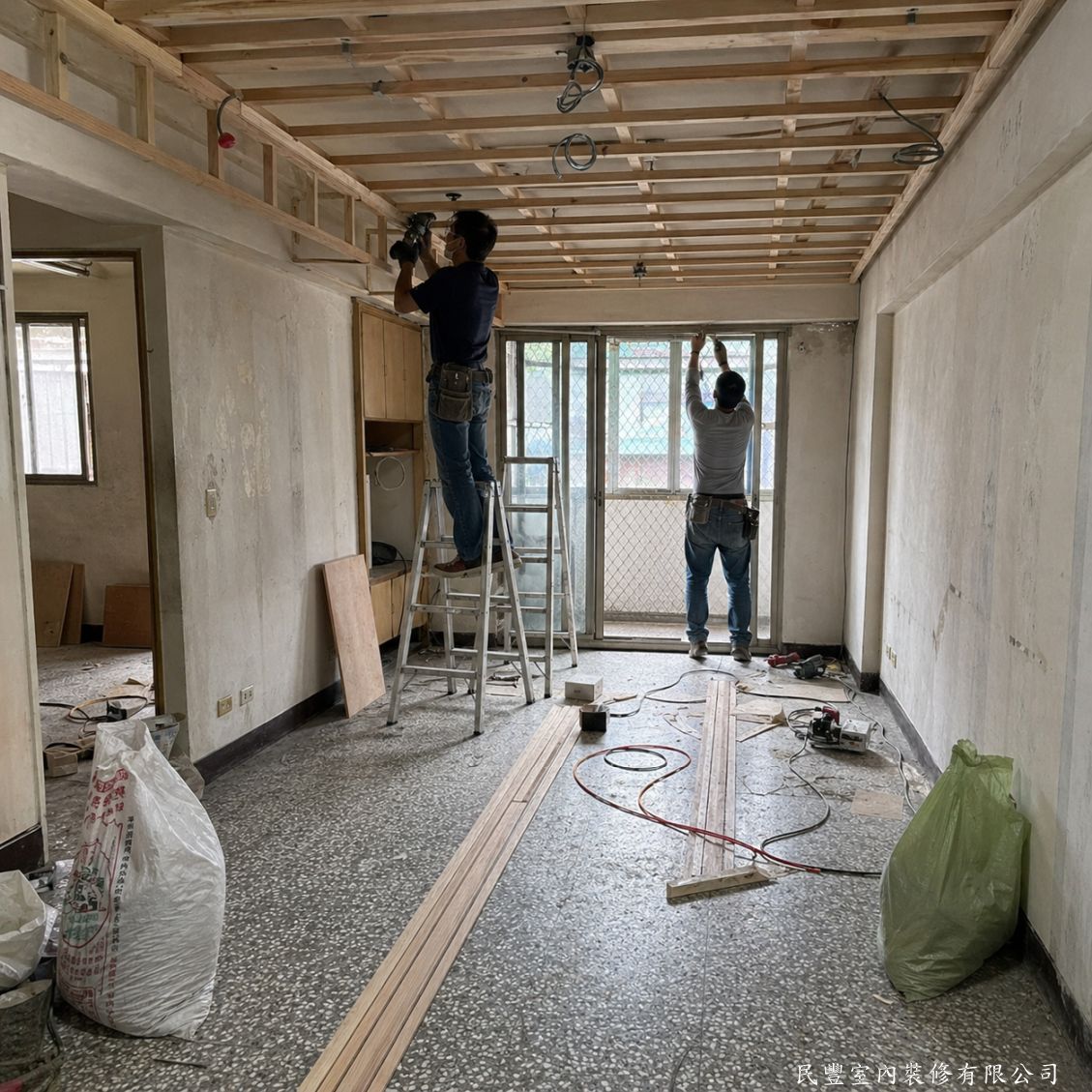 民豐室內裝修-林先生板橋綜合工程-天花板木作骨架