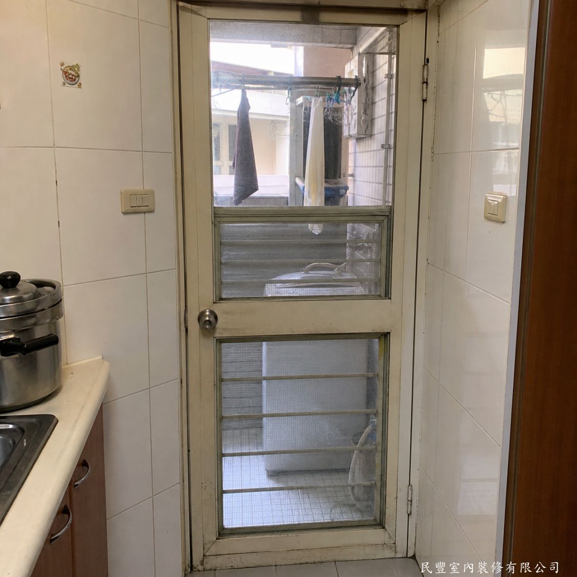 民豐室內裝修-林先生大同區三合一通風門-施工前舊鋁門現況