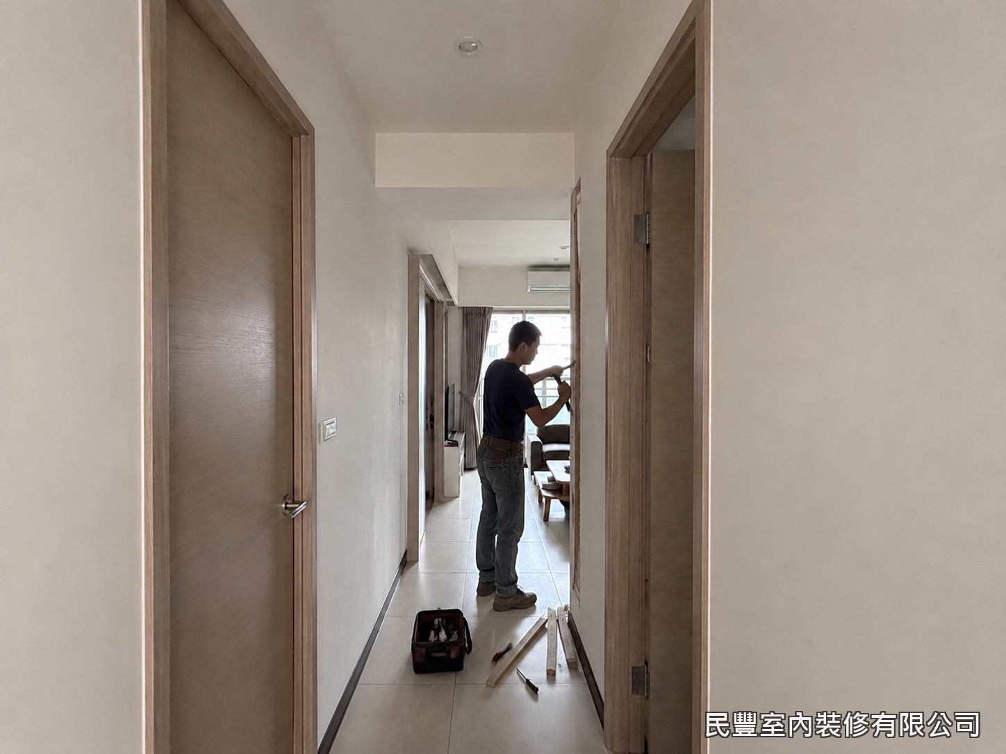 民豐室內裝修-鐵件玻璃屏風-鐵件框架組立