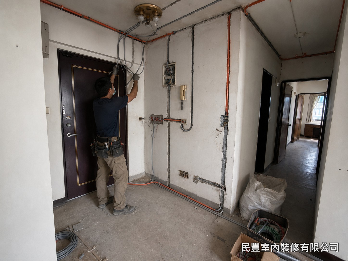 民豐室內裝修-全室系統傢具裝修-水電配管施工