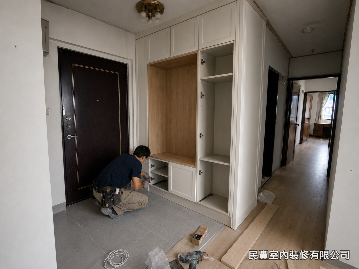 民豐室內裝修-全室系統傢具裝修-系統櫃安裝組立